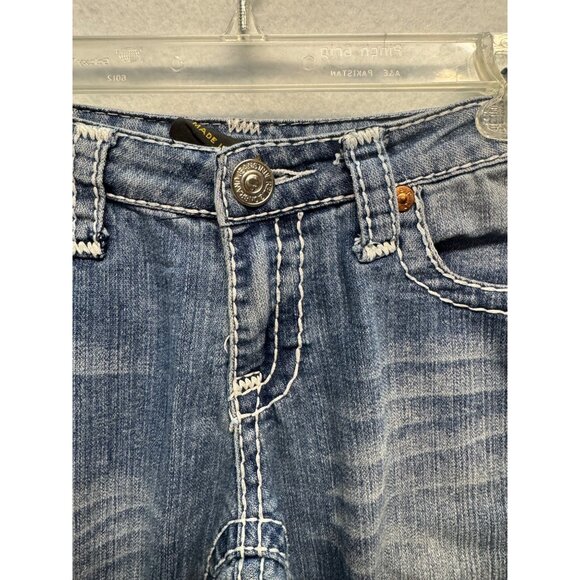 True Religion Womens Joey World Tour Blue Denim Jeans Size 28 Distressed Style - Picture 2 of 12